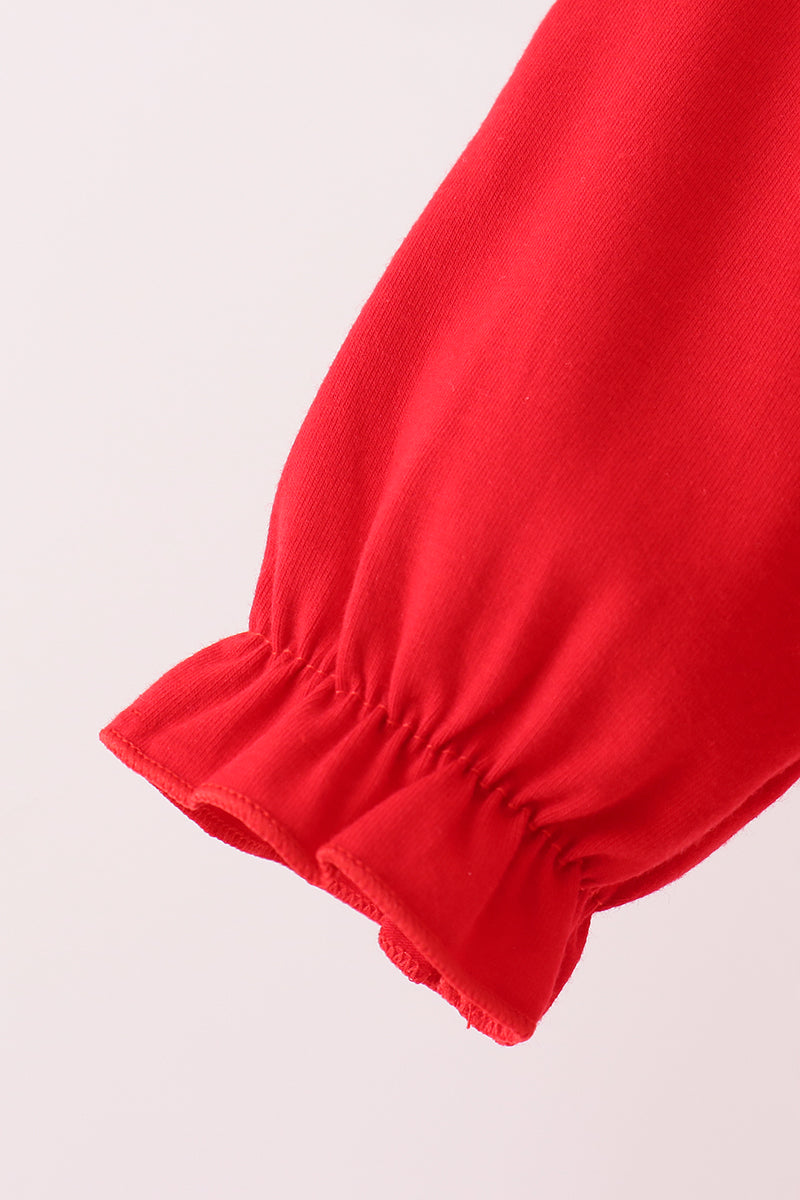 Red Holly Jolly Embroidery Ruffle Bloomer Set