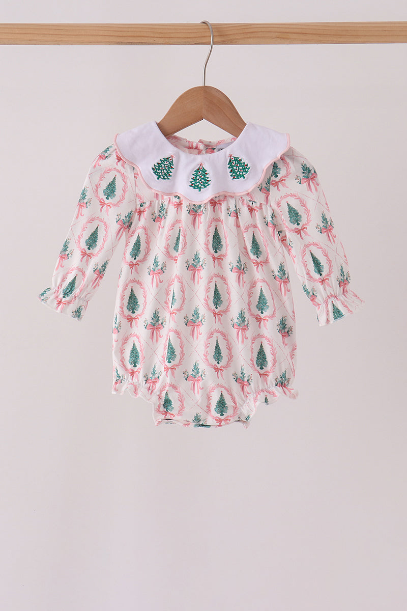Pink Christmas Tree Embroidery Bubble