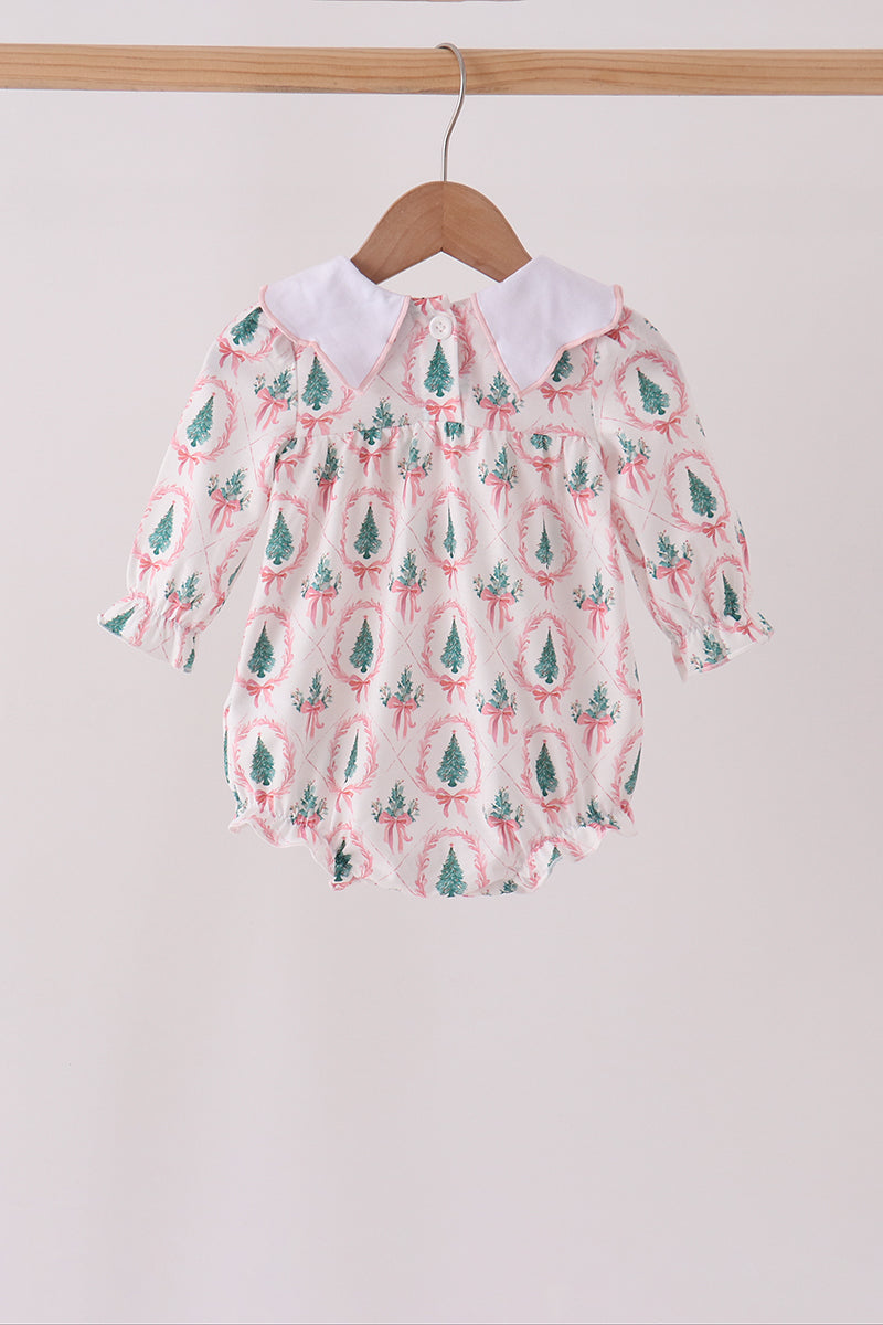 Pink Christmas Tree Embroidery Bubble