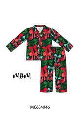 Forest Bow Zip Bamboo Mom&me Pajama set