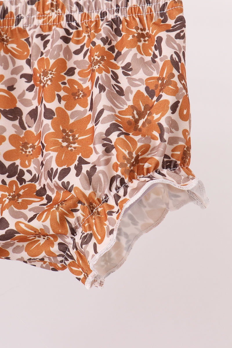 Brown Turkey Applique Ruffle Bloomer Set
