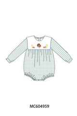 Sage Turkey Embroidery Gingham Bubble