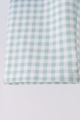 Sage Turkey Embroidery Gingham Pants Set