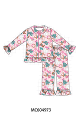 Pink Cowboy Ruffle Bamboo Pajama Set