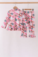 Pink Cowboy Ruffle Bamboo Pajama Set