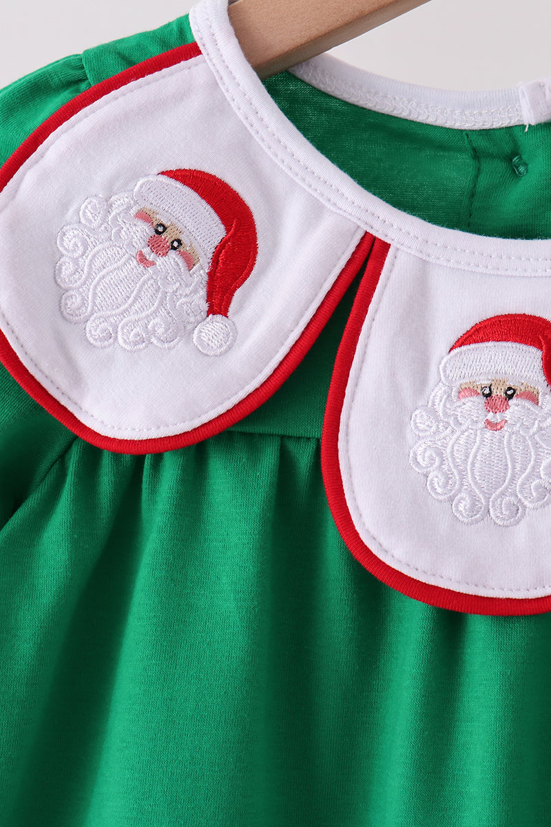 Green Santa Embroidery Bloomer Set