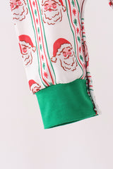 Green Santa Embroidery Romper