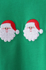 Green Santa Embroidery Pants Set