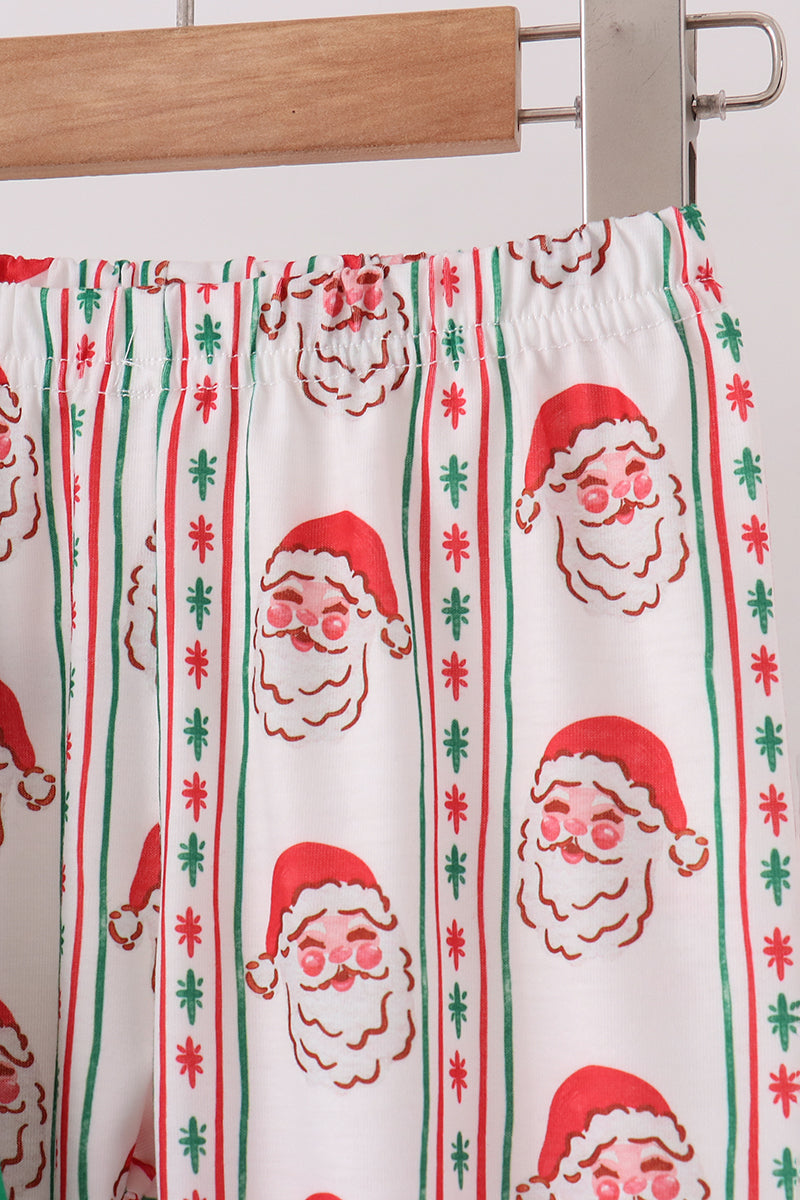 Green Santa Embroidery Pants Set