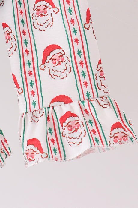 Green Santa Embroidery Ruffle Pants Set