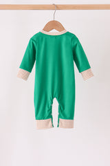 Green Gingerbread Embroidery Romper
