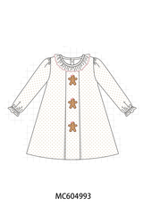 Pink Gingerbread Embroidery Ruffle Dress