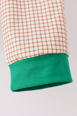 Green Gingerbread Embroidery Gingham Pants Set