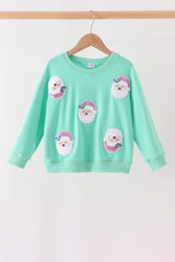 Mint Santa Sequin Mom&me Top