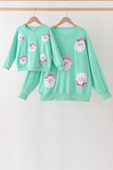 Mint Santa Sequin Mom&me Top