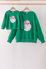 Green Santa Sequin Mom&me Top