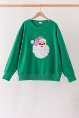 Green Santa Sequin Mom&me Top