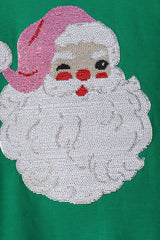 Green Santa Sequin Mom&me Top