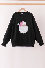 Black Santa Sequin Top