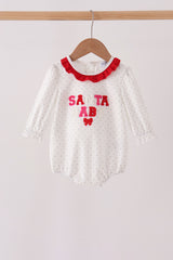 White Santa Baby French Knot Ruffle Bubble