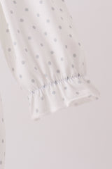 White Santa Baby French Knot Ruffle Bubble