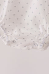 White Santa Baby French Knot Ruffle Bubble