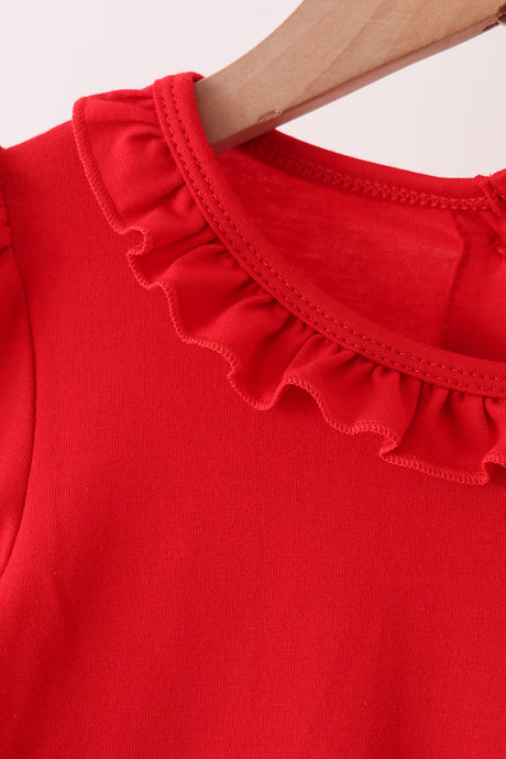 Red Candy Cane Sequin Ruffle Pants Set