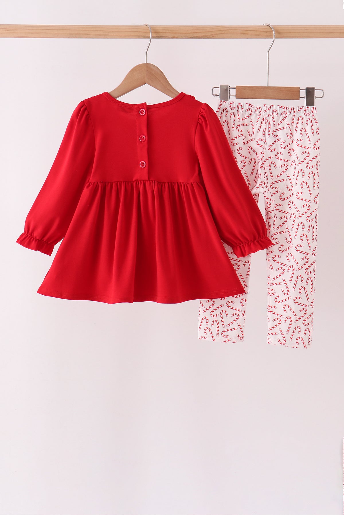Red Candy Cane Sequin Ruffle Pants Set