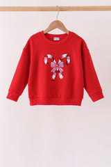 Red Candy Cane Sequin Top