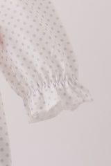 White Candy Cane Smocked polka dot Bubble