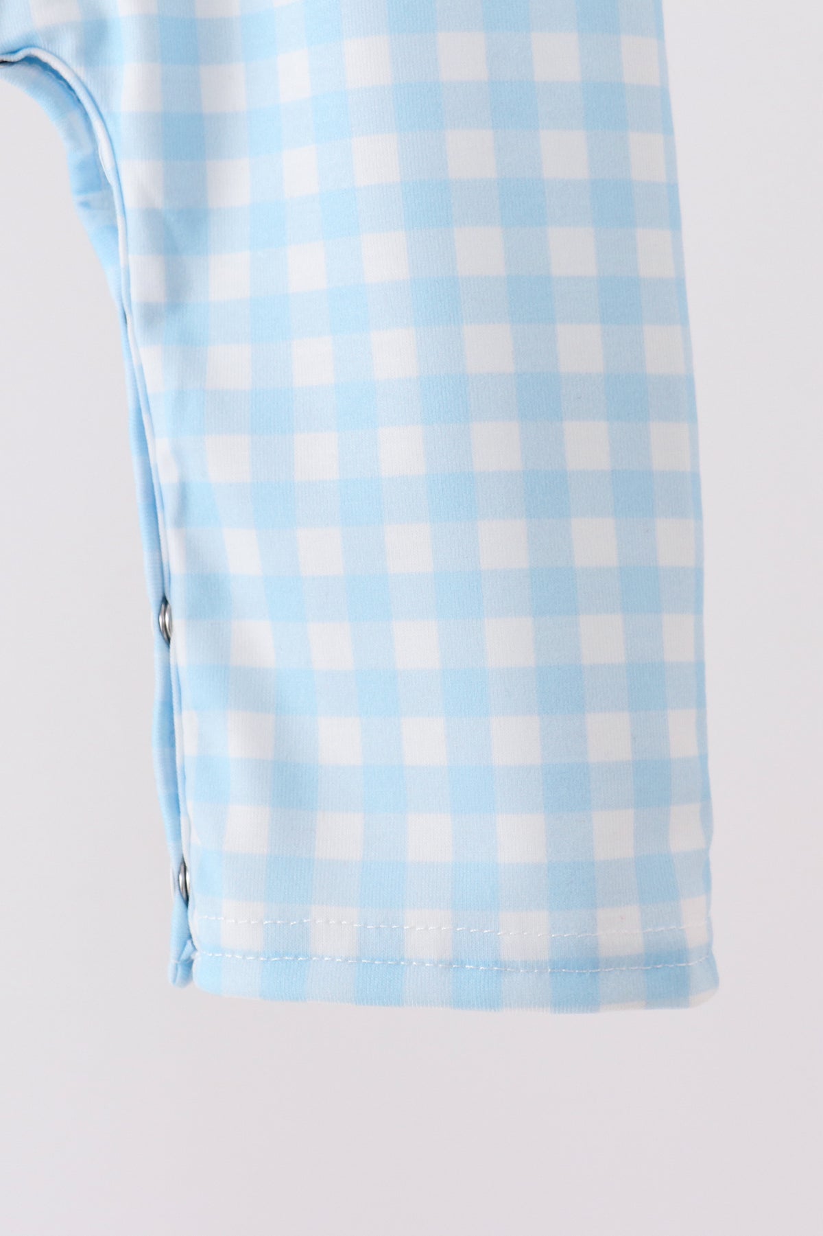 Blue Candy Cane Embroidery Gingham JonJon
