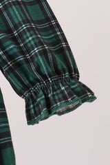 Forest Plaid Smocked Bow Bubble