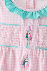 Pink Nutcracker Smocked Ruffle Bloomer Set