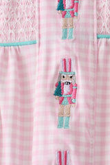 Pink Nutcracker Smocked Ruffle Bloomer Set