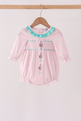 Pink Nutcracker Smocked Ruffle Bubble