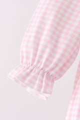 Pink Nutcracker Smocked Ruffle Bubble