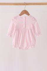 Pink Nutcracker Smocked Ruffle Bubble
