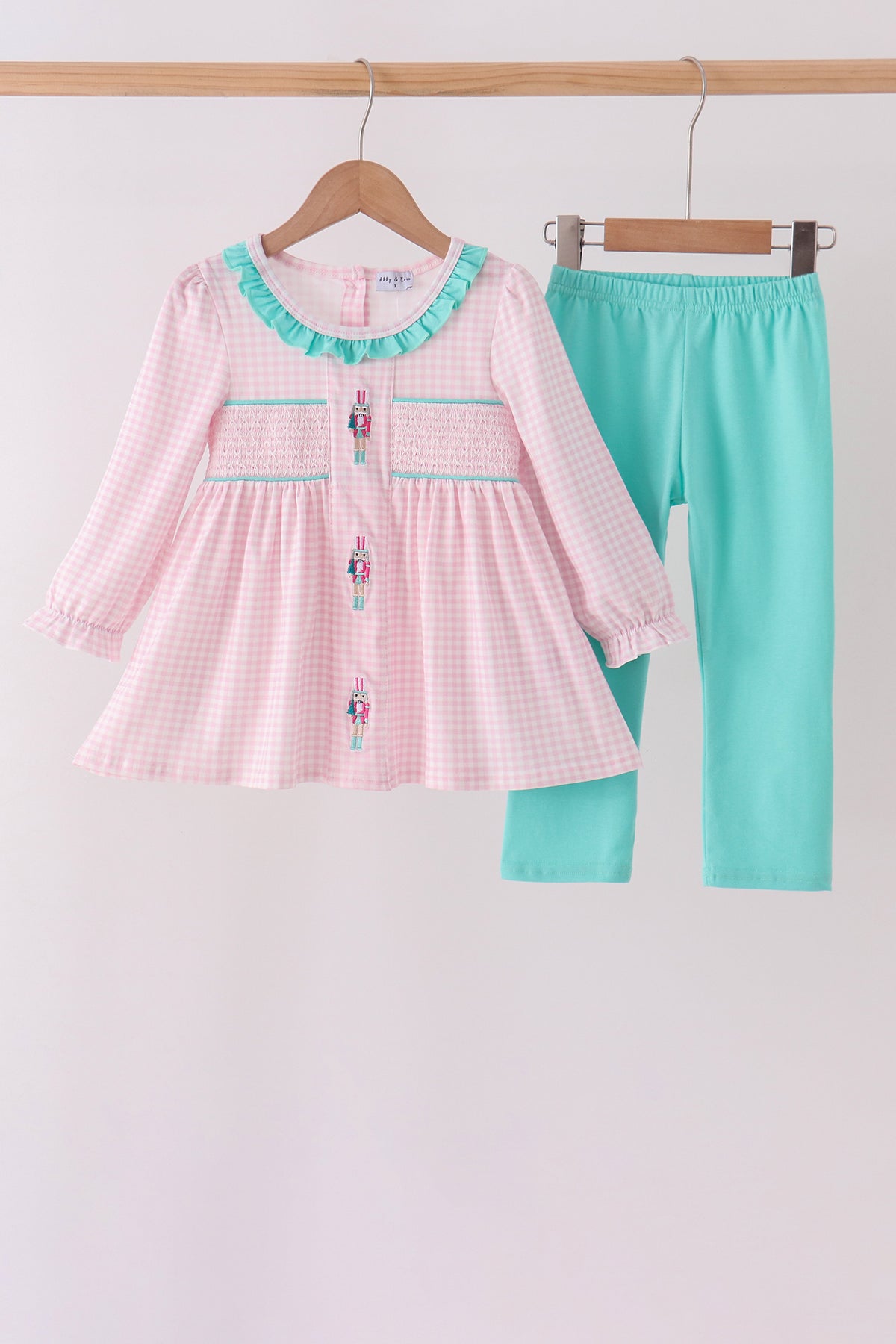 Pink Nutcracker Smocked Ruffle Pants Set