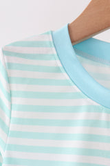 Mint Nutcracker Embroidery Stripe Top