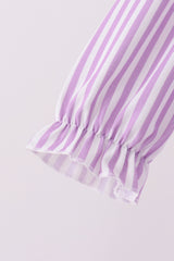 Purple Stripe Frozen Smocked Romper