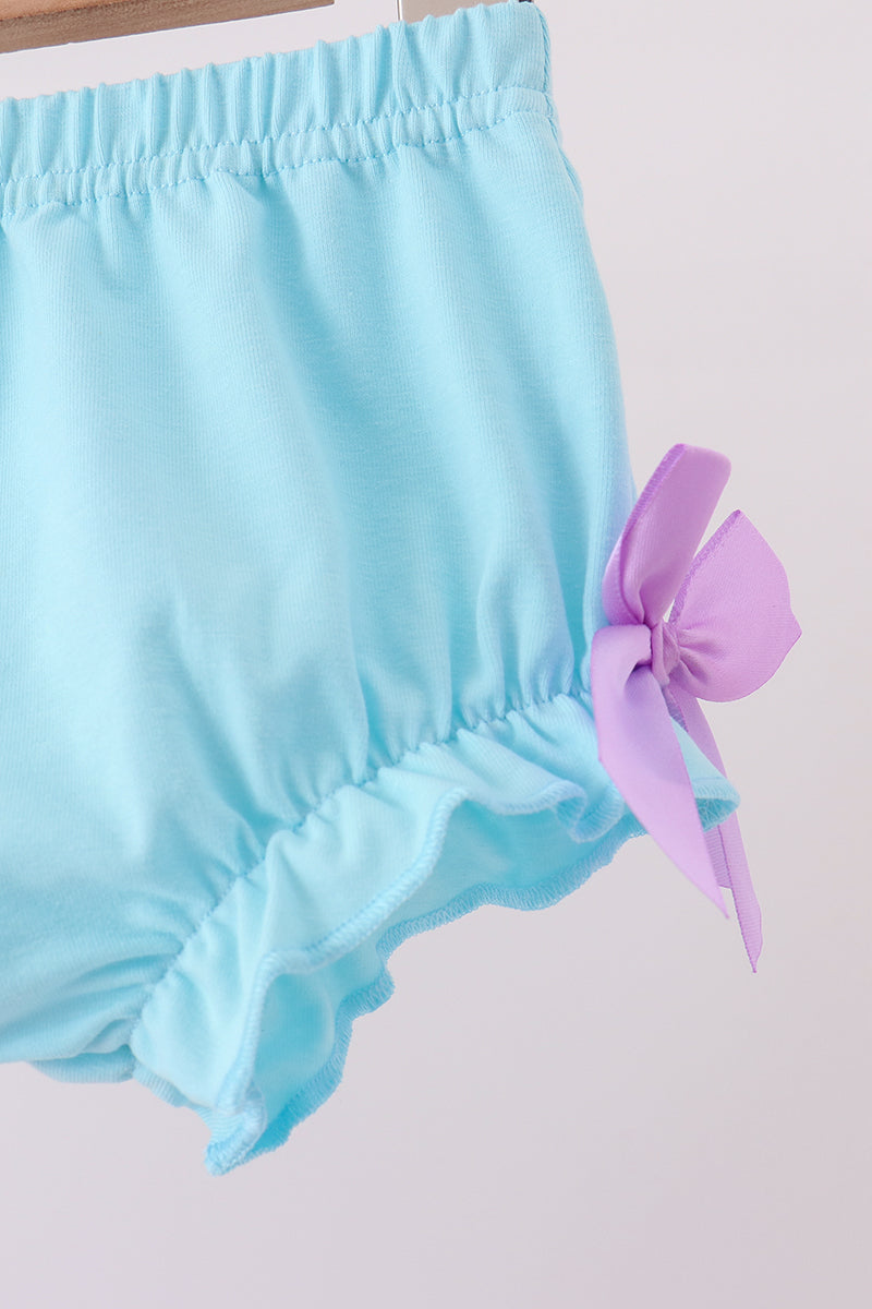 Purple Stripe Frozen Embroidery Bloomer Set