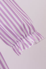 Purple Stripe Frozen Embroidery Dress