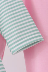 Green Farm Embroidery Stripe Pants Set