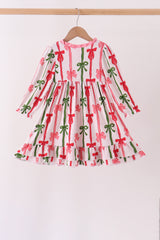 Pink Bow Ruffle Bamboo Dress