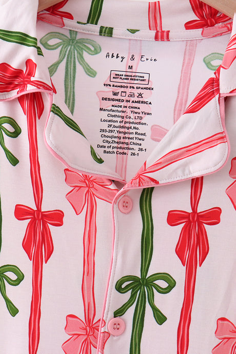 Pink Bow Bamboo Mom Dress