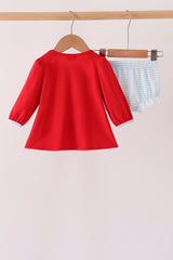 Red Reindeer French Knot Bloomer Set