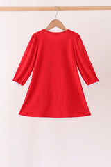 Red Reindeer French Knot Dress
