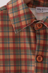 Brown Nativity Embroidery Button Down Shirt