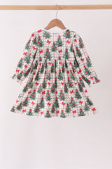 Red Velvet Ruffle Dress