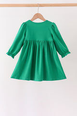 Green Reindeer French Knot Dress
